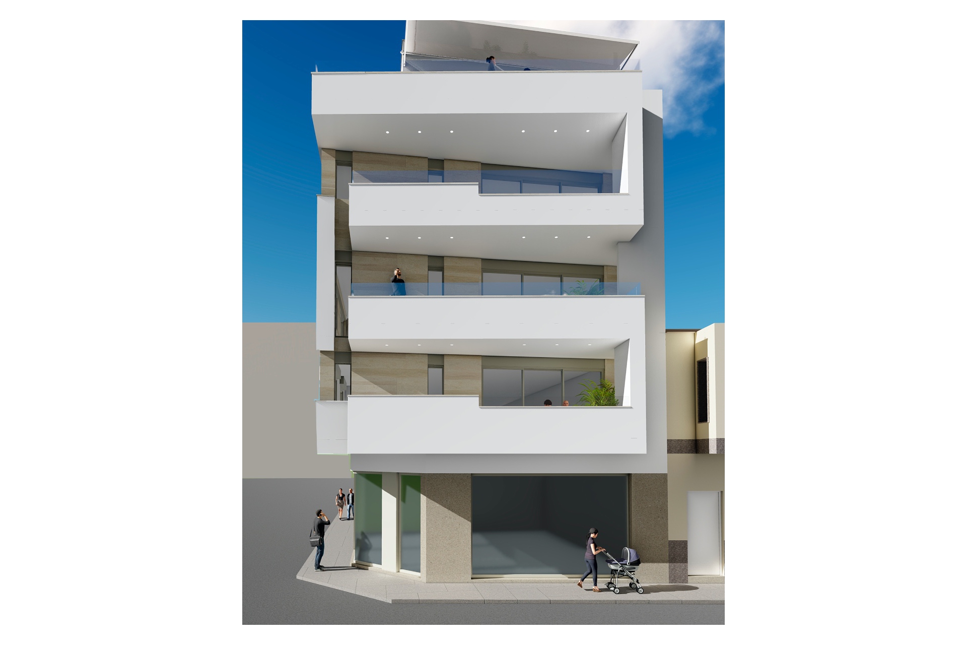 Новое  строительство - многоэт. дом -
Torrevieja - Playa los Locos